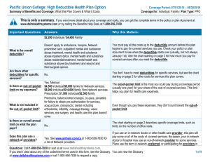 Pacific Union College: High Deductible Health Plan Option