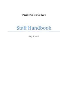 Staff Handbook Pacific Union College July 1, 2010