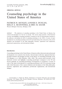 Counseling psychology in the United States of America