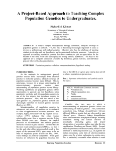 A Project-Based Approach to Teaching Complex Population Genetics to Undergraduates.