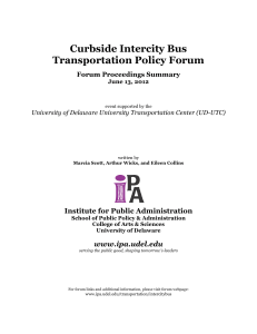 Curbside Intercity Bus Transportation Policy Forum Institute for Public Administration
