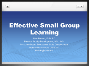Effective Small Group Learning