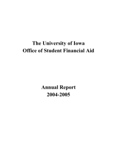 The University of Iowa Office of Student Financial Aid  Annual Report