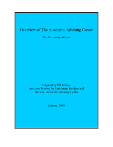 Overview of The Academic Advising Center