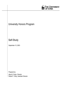 University Honors Program Self-Study  September 15, 2003