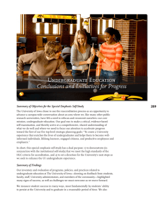 Undergraduate Education Conclusions and Initiatives for Progress 289