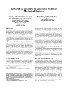 Mathematical Equations as Executable Models of Mechanical Systems