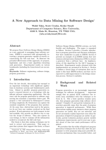 A New Approach to Data Mining for Software Design