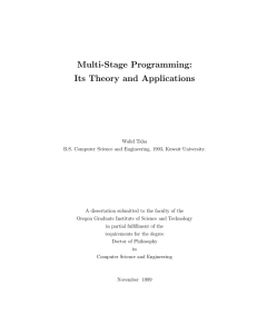 Multi-Stage Programming: Its Theory and Applications
