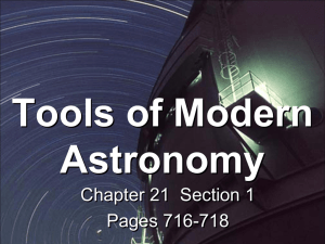 Tools of Modern Astronomy Chapter 21  Section 1 Pages 716-718