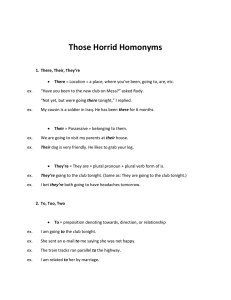 Those Horrid Homonyms