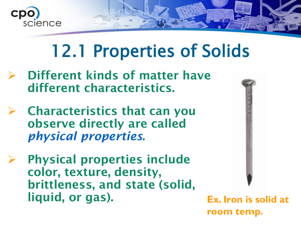 Characteristics Of Solids 2nd Grade