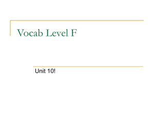 Vocab Level F Unit 10!