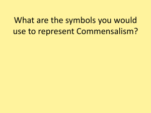 What are the symbols you would use to represent Commensalism?