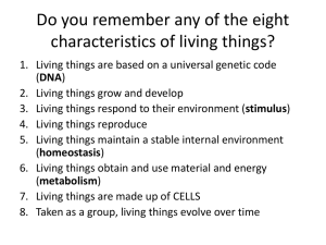 Do you remember any of the eight characteristics of living things?