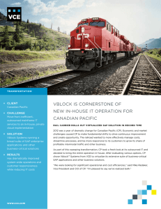 VBLOCK IS CORNERSTONE OF NEW IN-HOUSE IT OPERATION FOR CANAdIAN PACIFIC Client