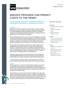 SERVICE PROVIDER CAN PREDICT COSTS TO THE PENNY CASE STUDY