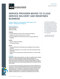 SERVICE PROVIDER MOVES TO CLOUD SERVICE DELIVERY AND REDEFINES BUSINESS CASE STUDY