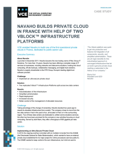 NAVAHO BUILDS PRIVATE CLOUD IN FRANCE WITH HELP OF TWO VBLOCK™ INFRASTRUCTURE PLATFORMS