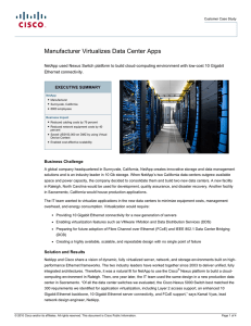 Manufacturer Virtualizes Data Center Apps