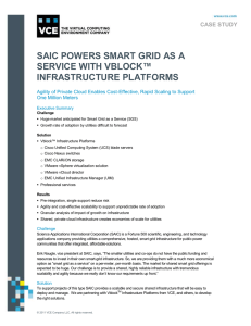 SAIC POWERS SMART GRID AS A ™ SERVICE WITH VBLOCK INFRASTRUCTURE PLATFORMS