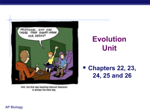 Evolution Unit  Chapters 22, 23,