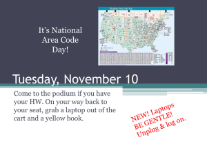 Tuesday, November 10 It’s National Area Code Day!