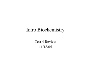 Intro Biochemistry Test 4 Review 11/18/05