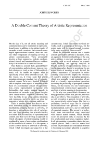 F O A Double Content Theory of Artistic Representation JOHN DILWORTH