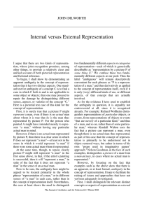 Internal versus External Representation JOHN DILWORTH