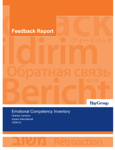 Feedback Report Emotional Competency Inventory Charles Lamarca Impact International