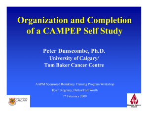 Organization and Completion of a CAMPEP Self Study y P t