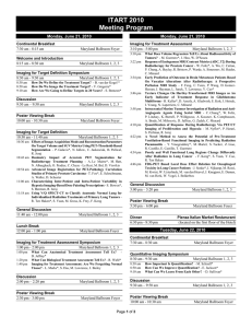 ITART 2010 Meeting Program  Monday, June 21, 2010