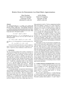 Relative Errors for Deterministic Low-Rank Matrix Approximations