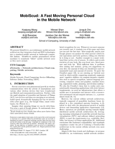 MobiScud: A Fast Moving Personal Cloud in the Mobile Network Kaiqiang Wang