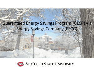 Guaranteed Energy Savings Program (GESP) via Energy Savings Company (ESCO)