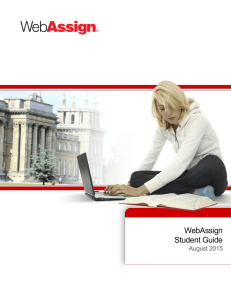 WebAssign Student Guide August 2015