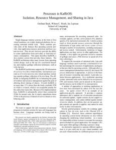 Processes in KaffeOS: Isolation, Resource Management, and Sharing in Java