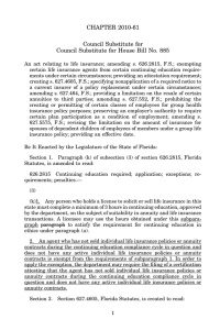 CHAPTER 2010-61 Council Substitute for Council Substitute for House Bill No. 885