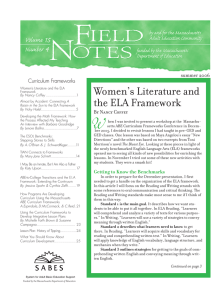 Women’s Literature and the ELA Framework summer 2006 Curriculum Frameworks