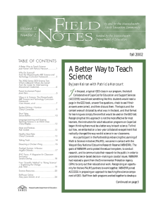 A Better Way to Teach Science fall 2002 TABLE OF CONTENTS