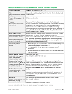 Example: Ware Literacy Project unit in the Scope &amp; Sequence... UNIT DESCRIPTORS EXAMPLE for ABE Level C, GLE 4-5 Title