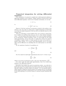 Numerical integration for solving differential equations