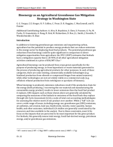 Bioenergy as an Agricultural Greenhouse Gas Mitigation Strategy in Washington State