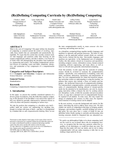 (Re)Defining Computing Curricula by (Re)Defining Computing