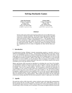 Solving Stochastic Games