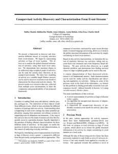 Unsupervised Activity Discovery and Characterization From Event-Streams Abstract