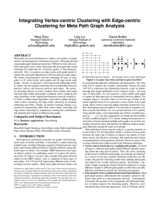 Integrating Vertex-centric Clustering with Edge-centric Clustering for Meta Path Graph Analysis