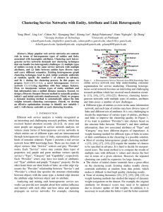 Clustering Service Networks with Entity, Attribute and Link Heterogeneity