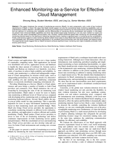 Enhanced Monitoring-as-a-Service for Effective Cloud Management Student Member, IEEE,